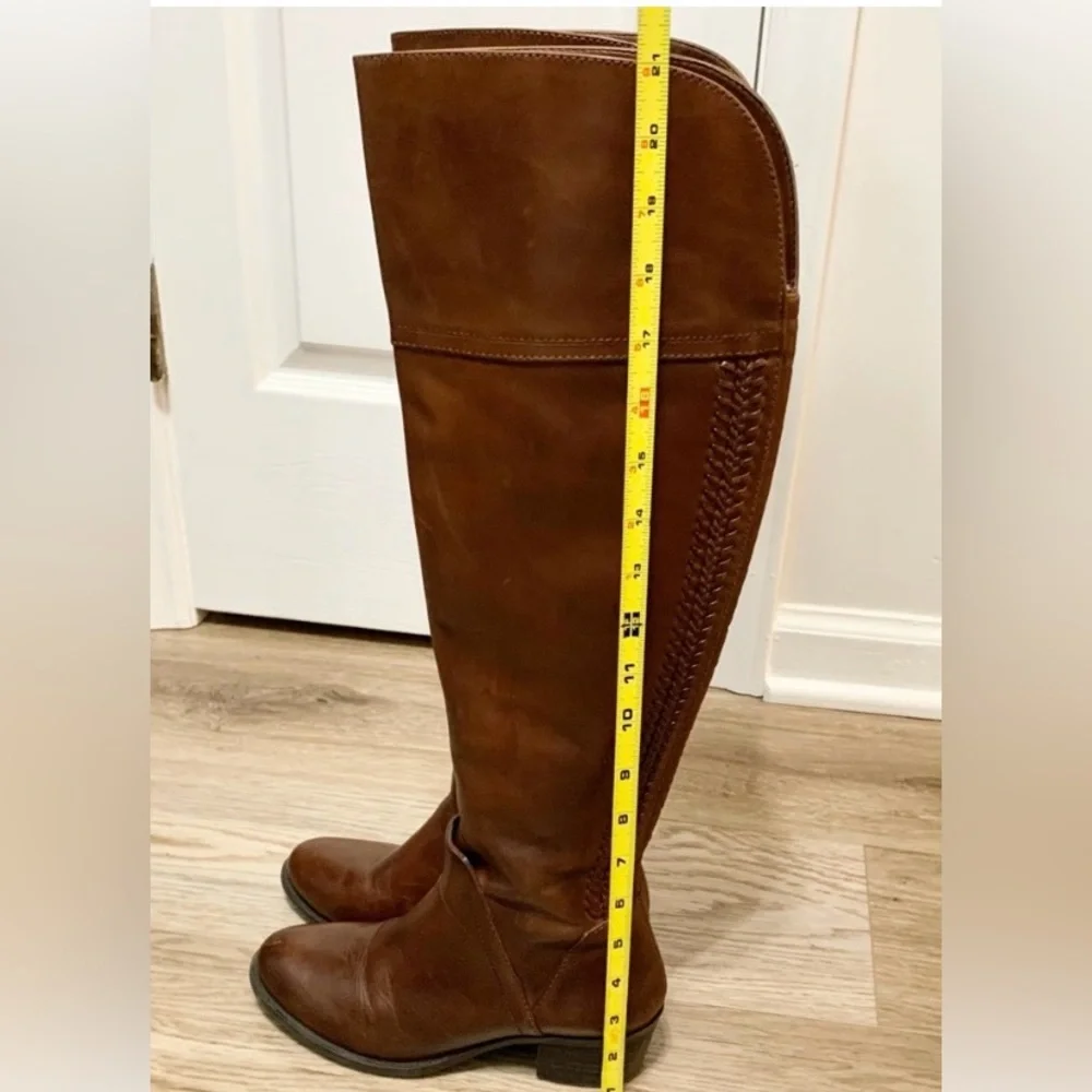 Vince Camuto Bendra Cognac Knee Leather Riding Boots 6.5M
